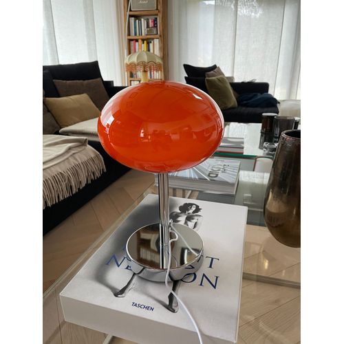 Lampe Orange Style Années 70 Globe Verre