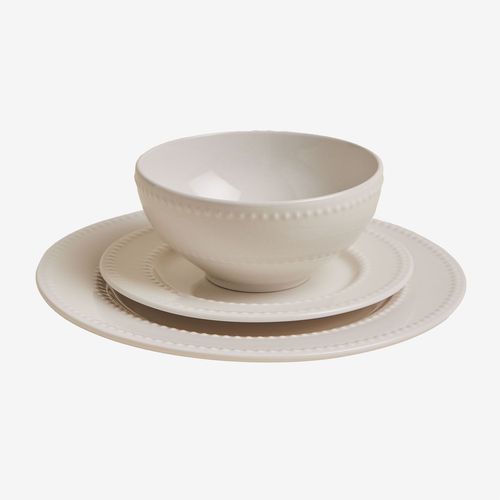Vaisselle En New Bone China De 12 Pièces Borela Blanc