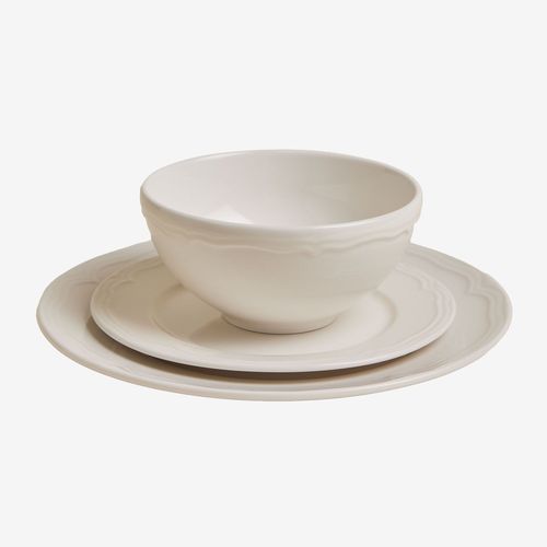 Vaisselle En New Bone China De 12 Pièces Oritia Blanc