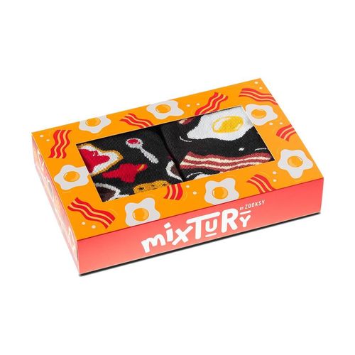 Zooksy Pack 2 Paires Chaussettes D'été Colorées Mixtury Longues Coton Petit Dejeuner 36-40