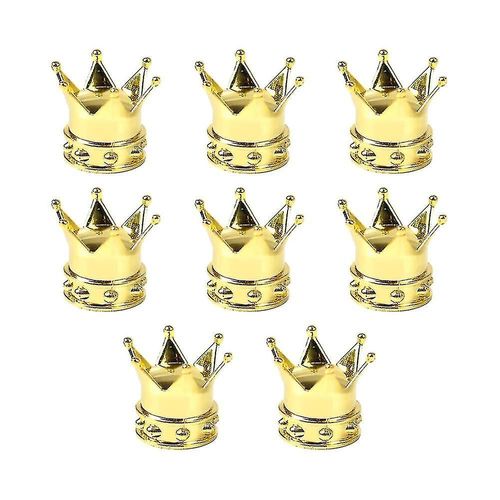 8 Pcs Bouchon De Tige De Valve De Pneu, Capuchons De Tige De Valve De Pneu Crown, Caps De Poussière De Valve De Pneu, Capuchons De Soupape D¿Air De Tige De Roue De Pneu Crown (Or)
