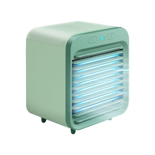 Mini climatiseur portable ventilateur de bureau 5000MAh USB rechargeable air refroidissement ventilateur humidificateur pour bureau à la maison (vert)
