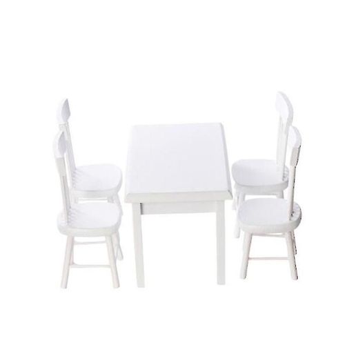 Ensemble De Modèle De Table À Manger Et De Chaise En Bois