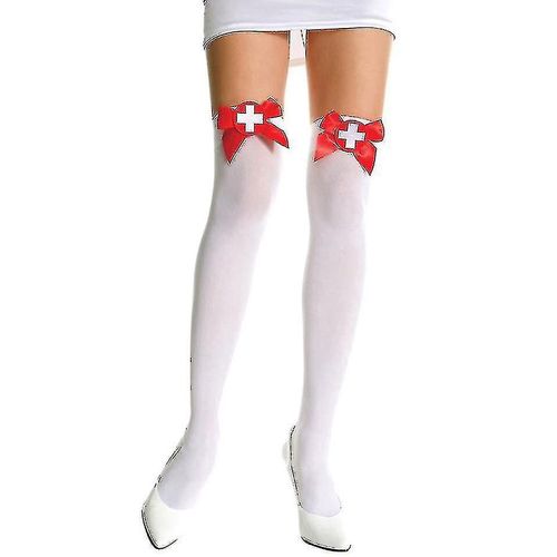 Bas Sexy Sexy Pour Femmes Blanches Bas N?uds D'infirmière Pour Femmes Cy
