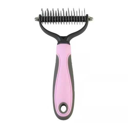 Brosse À Poils Pour Chien,Accessoire De Nettoyage Pour Animaux De Compagnie,Râteau Pour Chiot,Accessoire De Toilettage - Type Pink Large
