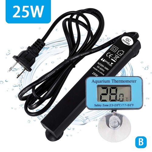 110-240v Tige Chauffante Pour Aquarium 15w 25w Niveau D'eau Bas Tige Chauffante Tortue Automatique Température Constante De L'aquarium Mini Petit Thermostat De Réservoi - Type B-25w Kit-Eu 220-240v