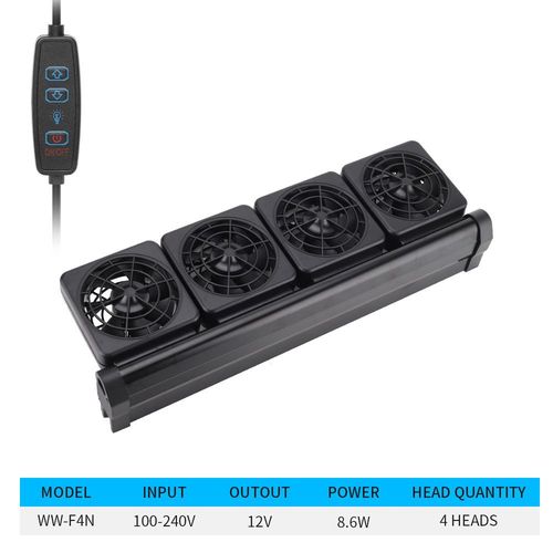 Ventilateur De Refroidissement Pour Aquarium,8 Vitesses,Contrôleur De Refroidissement,Air Muet,Température De L'eau,Sécuritaires Marin,Accessoires D'aquarium,1,2,3,4,5/ - Type 4 Fan-Eu Adapter Plug
