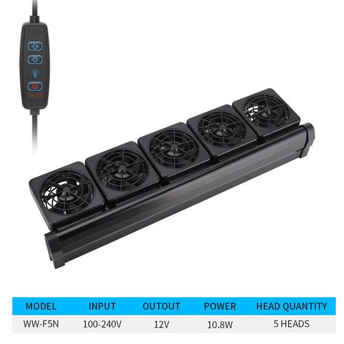 Ventilateur De Refroidissement Pour Aquarium,8 Vitesses,Contrôleur De Refroidissement,Air Muet,Température De L'eau,Sécuritaires Marin,Accessoires D'aquarium,1,2,3,4,5/ - Type 5 Fan-Eu Adapter Plug