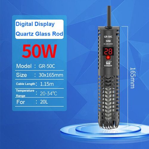 Stalsun-Chauffage Numérique Subsn Pour Aquarium,Verre De Quartz Précieux Pour Poisson,Écran Lcd,Contrôle De La Température Constante,220 W,200 V,Le Plus Récent - Type 50w #B