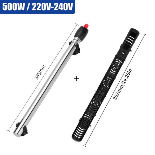 Tige Chauffante Réglable Pour Aquarium,Chauffage D'aquarium En Acier Inoxydable,Subsn,220-240v,Poisson Précieux,50w,100w,200w,300w,500w - Type 500w With Cover-Eu Plug-220v 50hz