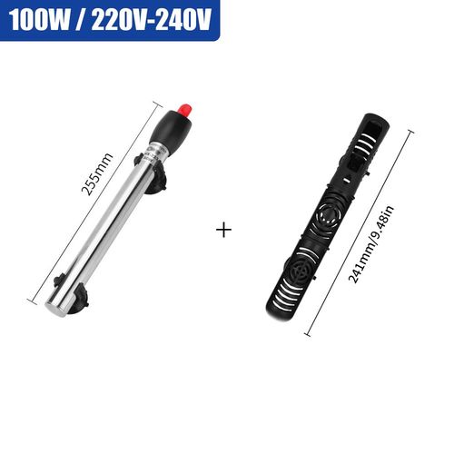 Tige Chauffante Réglable Pour Aquarium,Chauffage D'aquarium En Acier Inoxydable,Subsn,220-240v,Poisson Précieux,50w,100w,200w,300w,500w - Type 100w With Cover-Eu Plug-220v 50hz