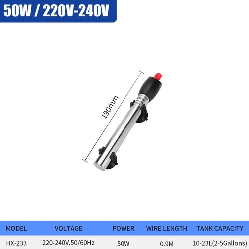 Tige Chauffante Réglable Pour Aquarium,Chauffage D'aquarium En Acier Inoxydable,Subsn,220-240v,Poisson Précieux,50w,100w,200w,300w,500w - Type 50w-Eu Plug-220v 50hz