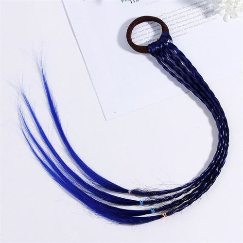 Corde À Cheveux Élastique Arc-En-Ciel Pour Filles,Bandes De Caoutchouc,Accessoires Pour Cheveux,Perruque,Queue De Cheval,Tresse Torsadée,1 Pièce - Type Bleu Profond