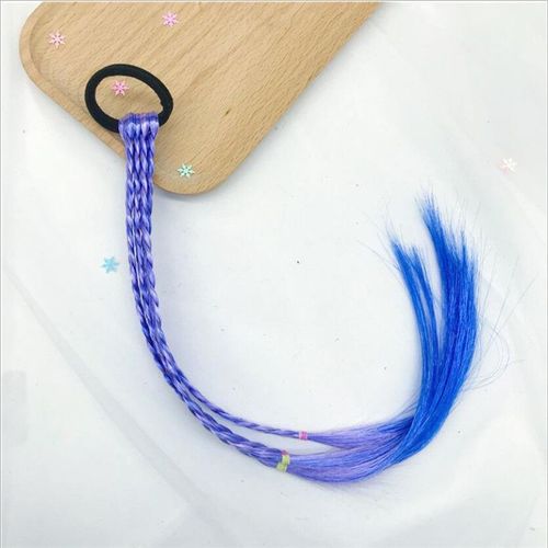 Corde À Cheveux Élastique Arc-En-Ciel Pour Filles,Bandes De Caoutchouc,Accessoires Pour Cheveux,Perruque,Queue De Cheval,Tresse Torsadée,1 Pièce - Type Bleu