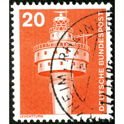 Timbre Oblitéré Deutsche Bundespost, Leuchtturm, 20
