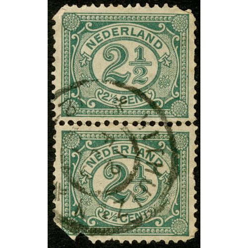 Deux Timbres Oblitérés Nederland, 2 1/2 Cent