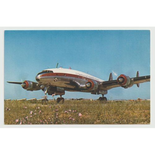 Carte Postale Quadrimoteur Lockheed Constellation, Cie Air Algérie, Édité Par Le Comité National De L'enfance