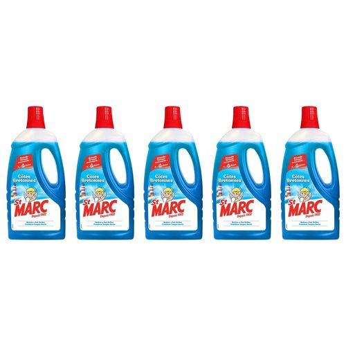 ST MARC Lot de 5 Liquides Multi-Usages Côtes Bretonnes - Nouvelle formule concentrée 1L