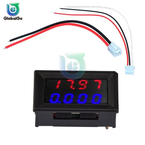 LED voltmètre numérique DC 500V 10A Mini voltmètre numérique ampèremètre voltmètre testeur rouge bleu pour moto