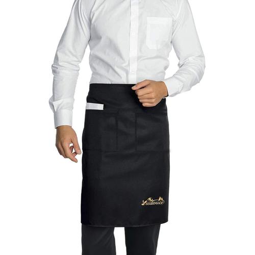 2 Pièces Tabliers De Cuisine,Taille Basse Tablier Imperméable Avec 2 Poches Pour Restaurant Chef Serveur Barista Barbecue,Café,Tablier Pour Chef,Tablier Pour Hommes Femmes (Noir)