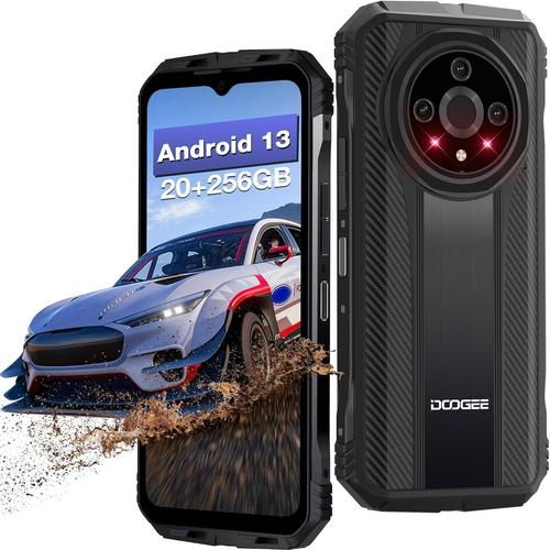 DOOGEE V31GT 5G Android 13 Smartphone Incassable 20 Go + 256 Go, Imagerie Thermique, Triple Caméra 50MP Super Vue de Nuit, 6.58" FHD+, 10800mAh IP68/NFC/GPS/OTG/WiFi 6 - Noir