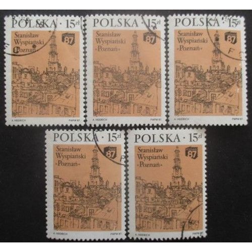 Pologne N°2914 X 5 Oblitéré
