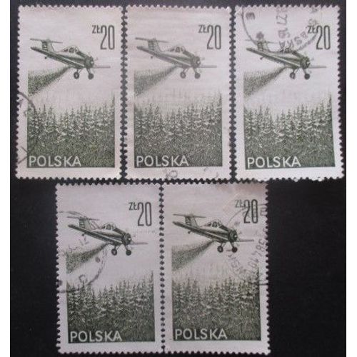Pologne Poste Aérienne N°57 X 5 Oblitéré