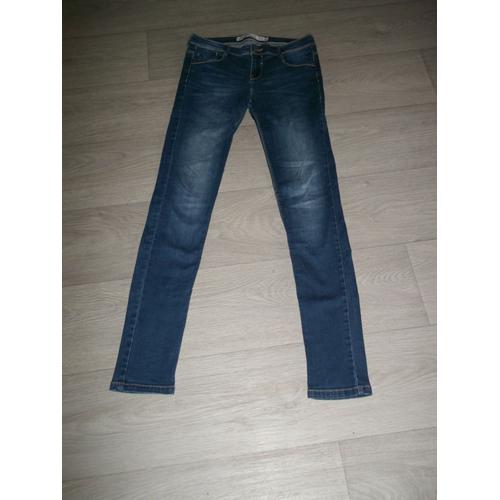 Jean Zara Trafaluc Skinny Bleu Moyen Et Délavé Taille 36 Tbe