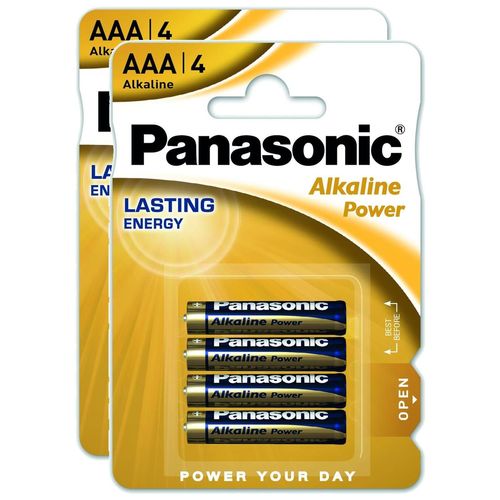 Panasonic Lot de 2 Blisters 4 Piles Alcaline Power BRONZE LR03/AAA (Micro) 1,5 V