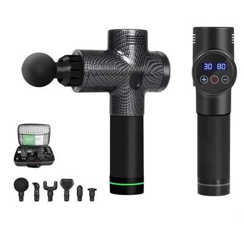 Pistolet De Massage Musculaire Appareil De Massage Masseur De Muscle Profond Avec 30 Niveaux Réglables 6 Têtes De Massage Et L'écran