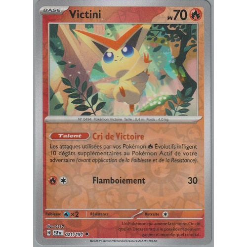 Carte Pokémon - Victini - 021/191 - Reverse - Ev8 Etincelles Déferlantes