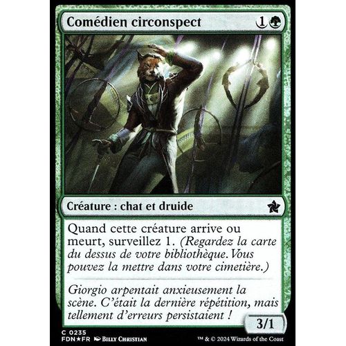 Comédien Circonspect - Foil - Magic - Fondations Vf - C - 235