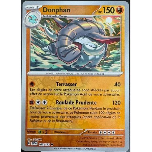 Pokémon Donphan Reverse 103 / 191 Ev8 Etincelles Déferlantes
