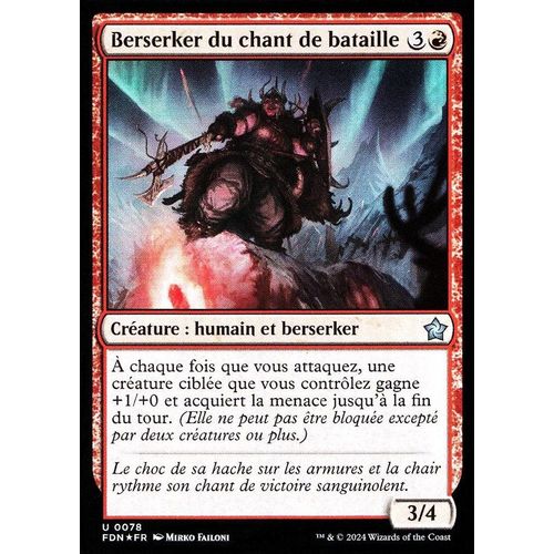 Berserker Du Chant De Bataille - Foil - Magic - Fondations Vf - U - 78