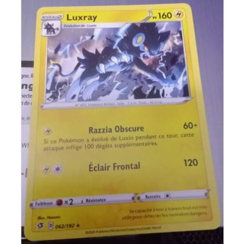 Pokemon Luxray Rare 062 / 192 Clash Des Rebelles