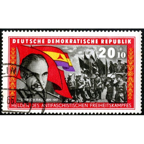 Timbre Oblitéré Deutsche Demokratische Republik, Heinrich Rau 1899-1961, Helden Des Antifaschistischen Freiheitskampfes, 20+10