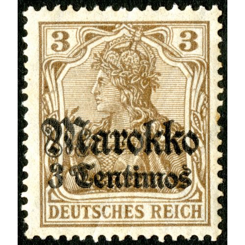 Timbre Oblitéré Deutsches Reich 3, Marokko 3 Centimos