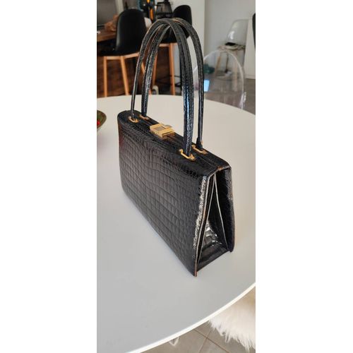 Sac croco véritable vintage