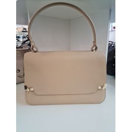 LANCEL SAC XL IVOIRE - L de LANCEL- sac à main en CUIR, sac à main porté épaule ou porté main - anse 50 cm -