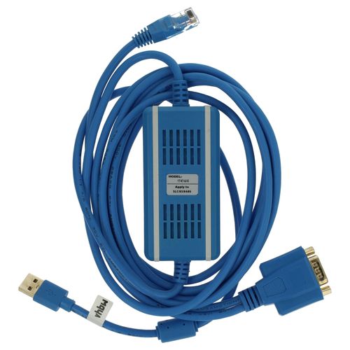 vhbw Câble USB de programmation compatible avec Allen Bradley MicroLogix SLC 5/02, SLC 5/04, SLC 5/03, SLC 5/01 radio + CD de pilotes, bleu