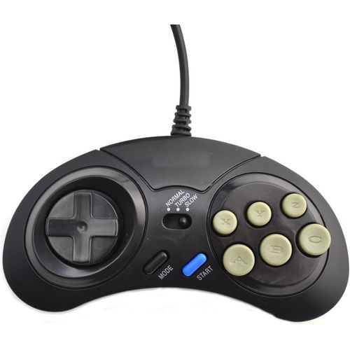 Manette De Jeu À 8 Boutons Et Fonction Turbo/Slow, Compatible Avec La Console Sega Megadrive