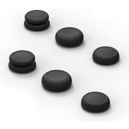 Ensemble De Poignées De Pouce Skin, Cqc Et Fps, Capuchon De Joystick, Capuchon De Stick Analogique Pour Manette De Joy-Con De Nintendo Switch Et Switch Oled - Noir, 3 Paires (6 Pièces)