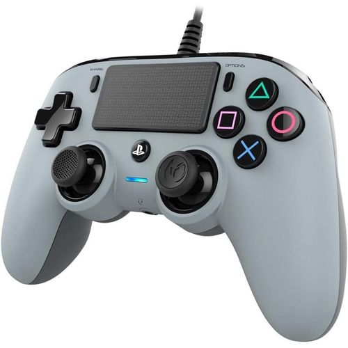 Manette Filaire Compact Controller Grise Pour Ps4 Compatible Pc