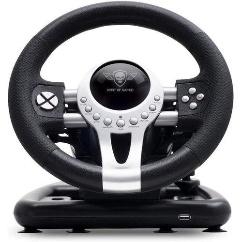 Race Wheel Pro 2 - Volant De Course Avec Pédales, Palettes Et Levier De Vitesse - Rotation Du Volant - Support De Fixation - Double Moteur De Vibration - Ps4 / Xbox One/Pc/Switch
