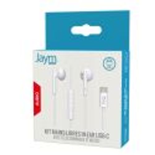 JAYM - Écouteurs avec micro - intra-auriculaire - filaire - USB-C - blanc