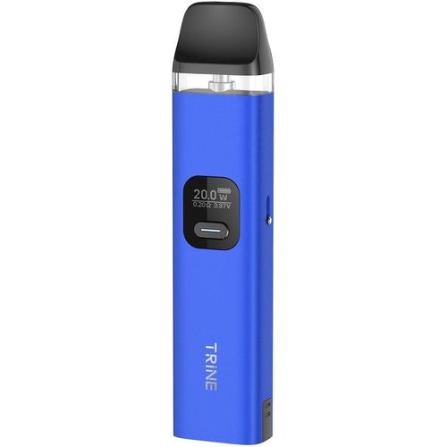 Trine Pod Starter Kit 2ml - Cigarette Electronique Box - Solution 3-en-1 - Ultra Léger - Puissance 6-25W - Batterie Amovible 1000 mAh - Résistances Variées 0,6/0,8/1,2 ohm (Klein Blue)