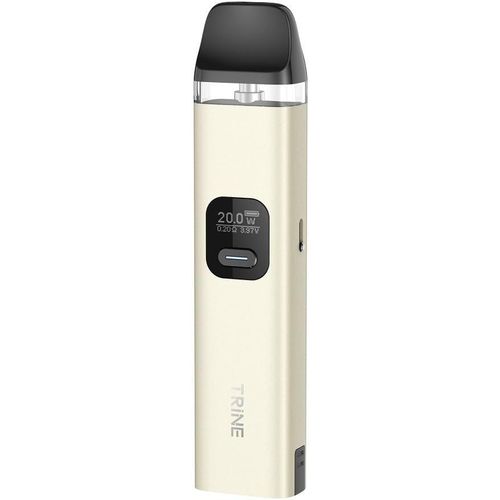 Trine Pod Starter Kit 2ml - Cigarette Electronique Box - Solution 3-en-1 - Ultra Léger - Puissance 6-25W - Batterie Amovible 1000 mAh - Résistances Variées 0,6/0,8/1,2 ohm (Ivory White)