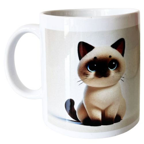 Mug En Céramique Blanche Siamois