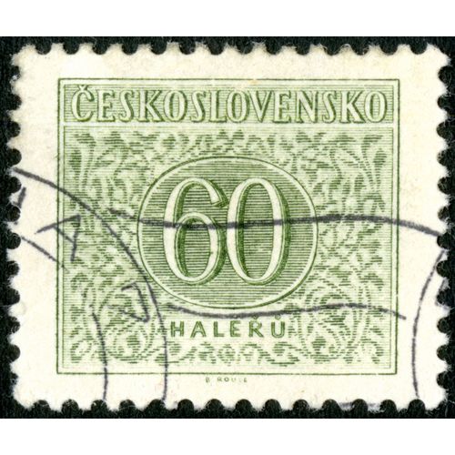 Timbre Oblitéré Ceskoslovensko, 60 Haleru