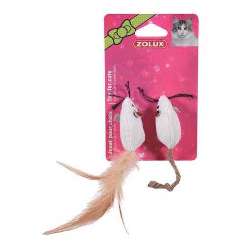 Jouet Pour Chat, Lot De 2 Souris En Canvas - Zolux